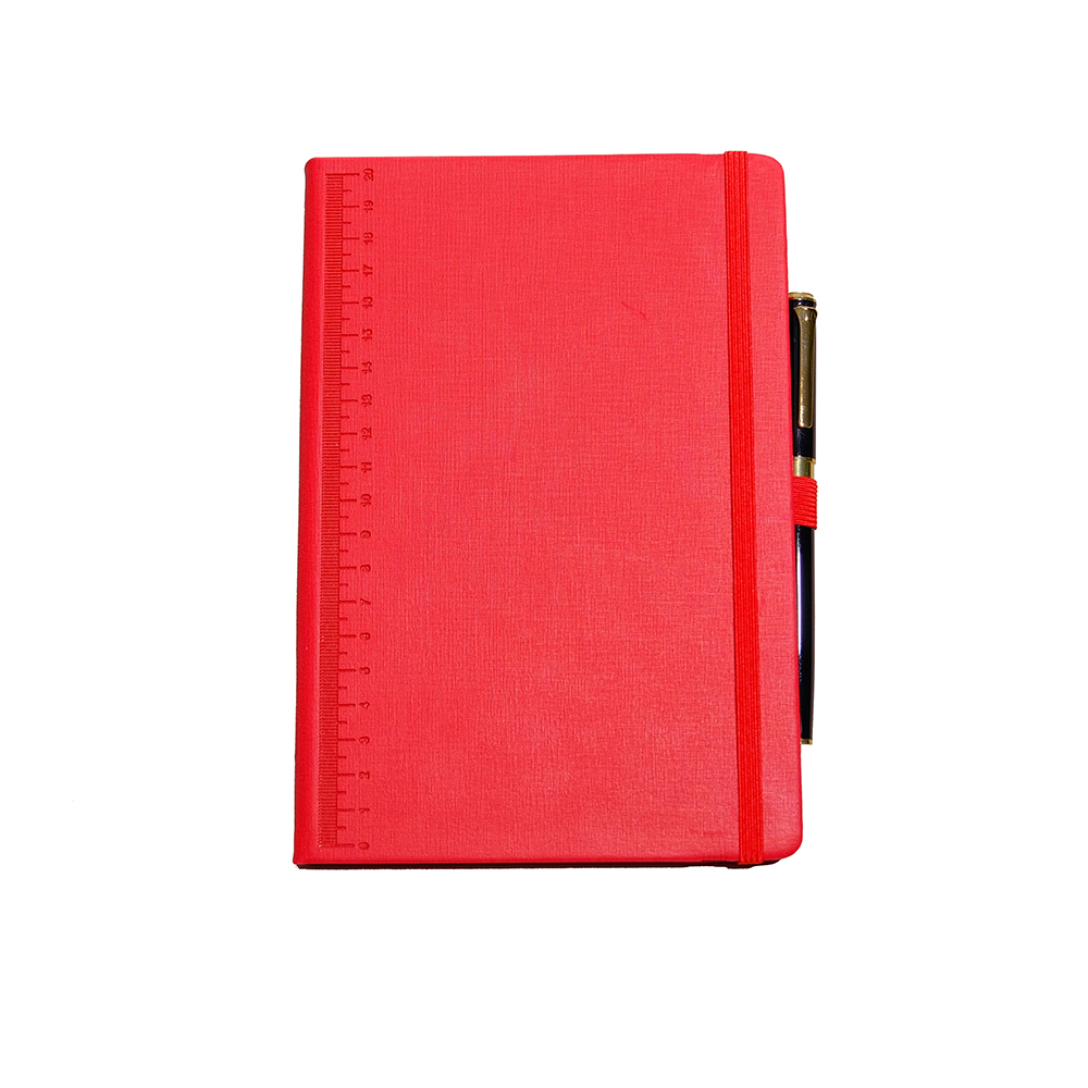 PU Hardcover -Notizbuch mit Gurten mit Stift