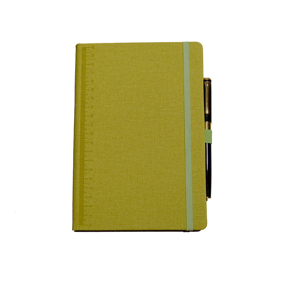 PU Hardcover -Notizbuch mit Gurten mit Stift