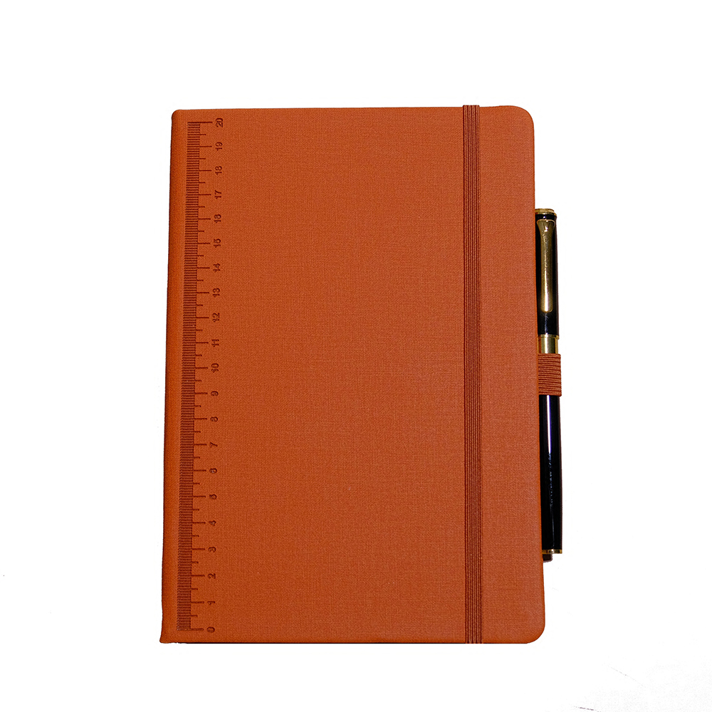 PU Hardcover -Notizbuch mit Gurten mit Stift